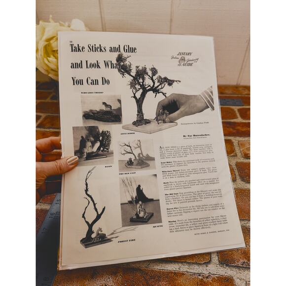 1941 Crafting Print Article by Fae Huttenlocher Indoor Gardening Tree Branch Art - Picture 10 of 10